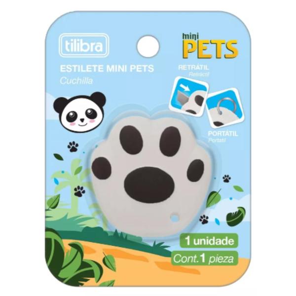 Imagem de Estilete Mini Pets Cachorro Gato e Panda - Tilibra