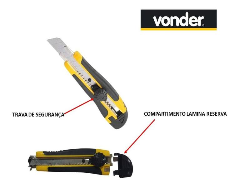 Imagem de Estilete profissional 18mm es218 com trava vonder 