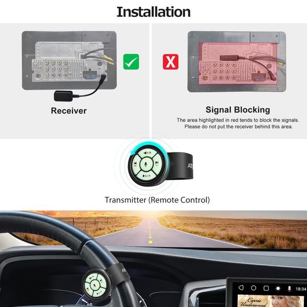 Imagem de Estilo de pulseira de controle remoto sem fio para aparelhos de som automotivos ATOTO