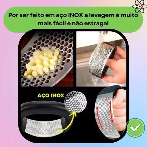 Imagem de Estilo Inox: Amassador Esmagador De Alho Manual