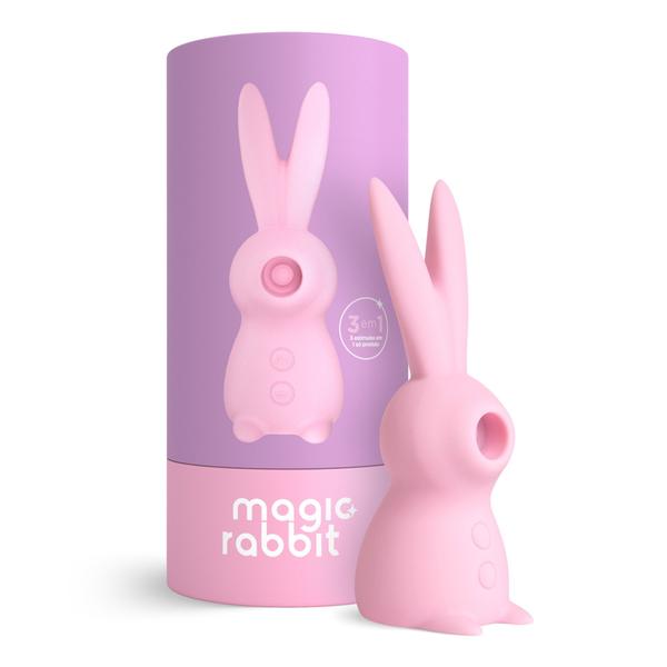 Imagem de Estimulador e sugador Clitóris Recarregável Magic Rabbit 3 em 1  Lançamento Ingrid Guimaraes- Rosa