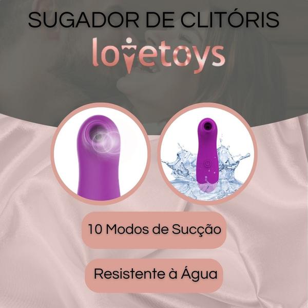 Imagem de Estimulador Feminino Sugador Clitoriano com 7 Modos de Estimulação Roxo Sex Shop