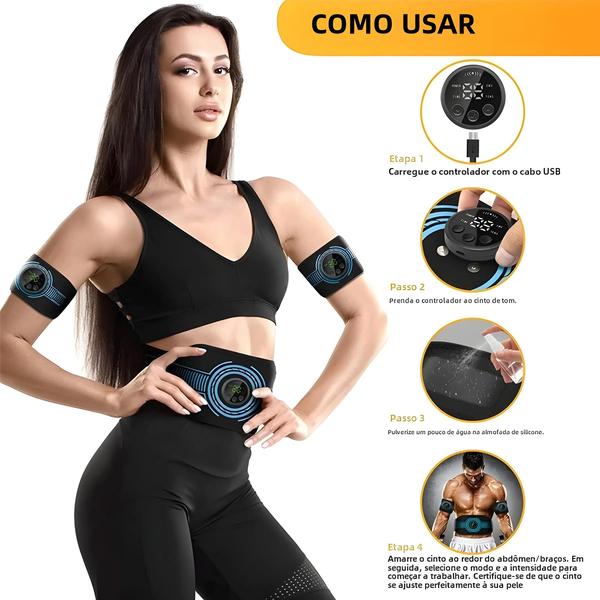 Imagem de Estimulador Muscular Elétrico Abdominal Portátil - Treinador de Abdômen para Fitness