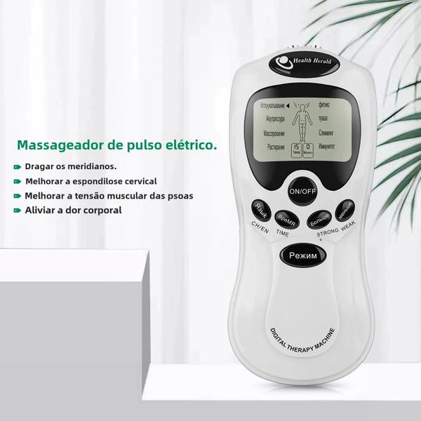 Imagem de Estimulador Muscular Elétrico EMS Fisioterapia Dezenas Acupuntura Massagem Corporal Máquina De