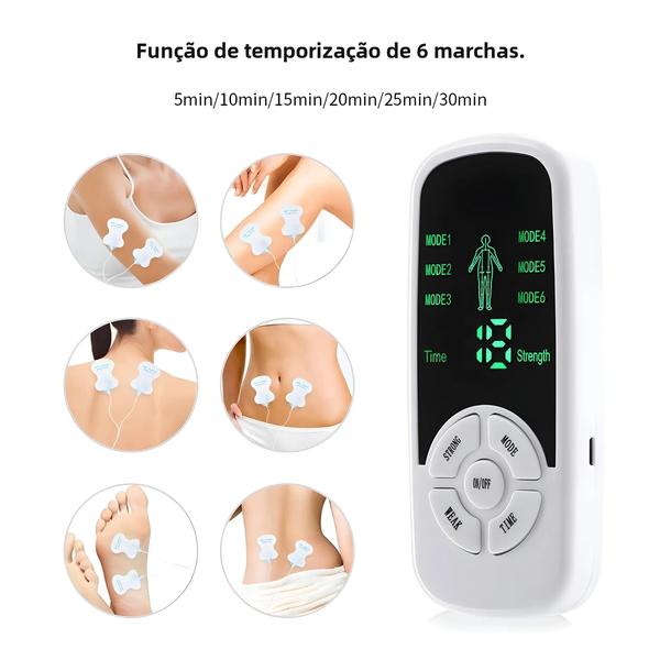 Imagem de Estimulador Muscular Elétrico EMS - Massageador de Pulso, Pescoço e Corpo com TENS e Acupuntura