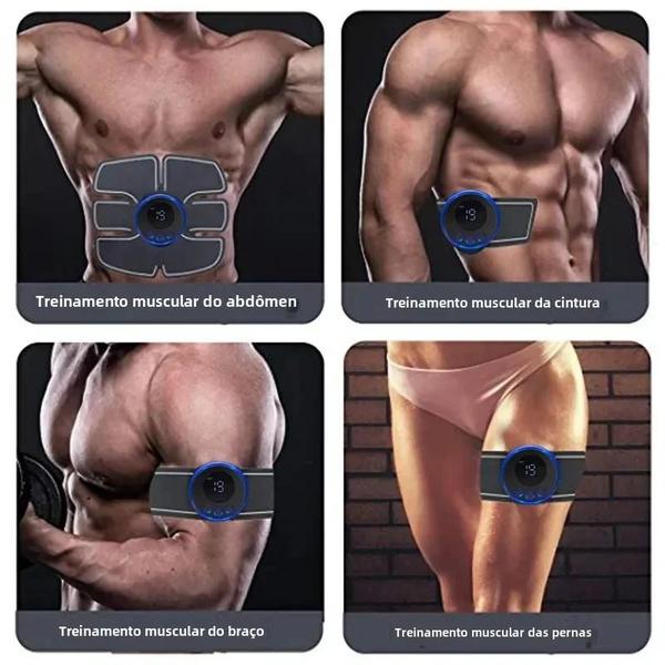 Imagem de Estimulador Muscular USB Recarregável EMS - Massageador Abdominal e Corporal