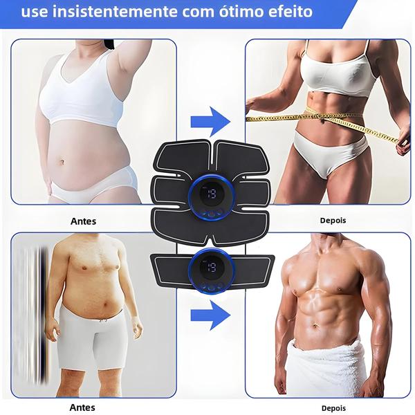 Imagem de Estimulador Muscular USB Recarregável EMS - Massageador Abdominal e Corporal