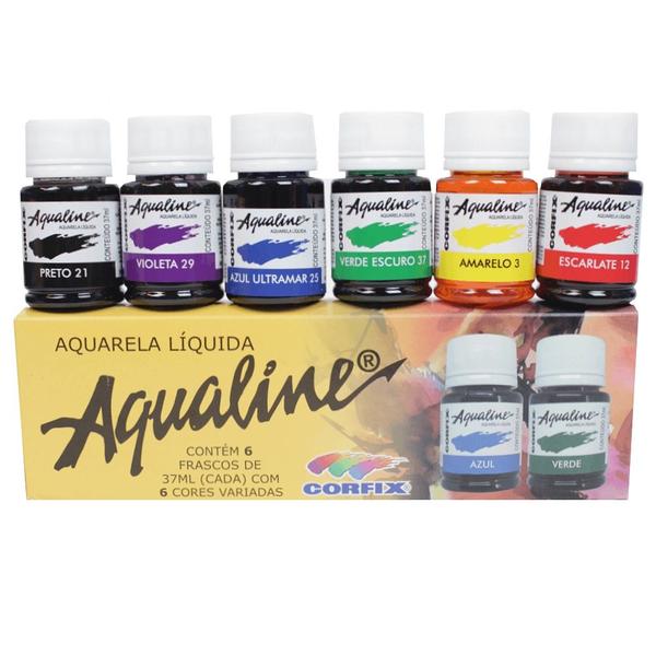 Imagem de Estojo Aqualine 37ml C/6 Cores Variadas