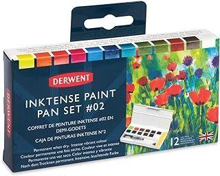 Imagem de Estojo Aquarela Derwent Pastilha Inktense 12 Cores Set 02 + Pincel 2305789