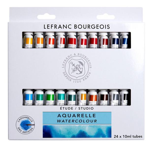 Estojo Aquarela Lefranc & Bourgeois 10ml 24 Cores Imagem de Estojo Aquarela Lefranc & Bourgeois 10ml 24 Cores