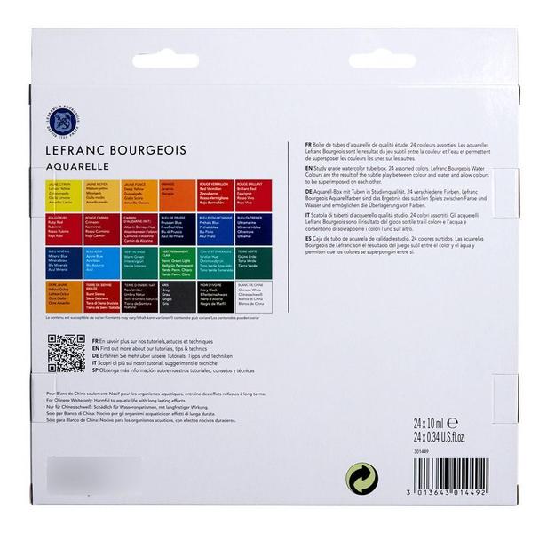 Estojo Aquarela Lefranc & Bourgeois 10ml 24 Cores Imagem de Estojo Aquarela Lefranc & Bourgeois 10ml 24 Cores