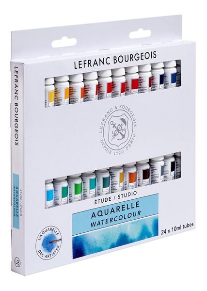 Estojo Aquarela Lefranc & Bourgeois 10ml 24 Cores Imagem de Estojo Aquarela Lefranc & Bourgeois 10ml 24 Cores