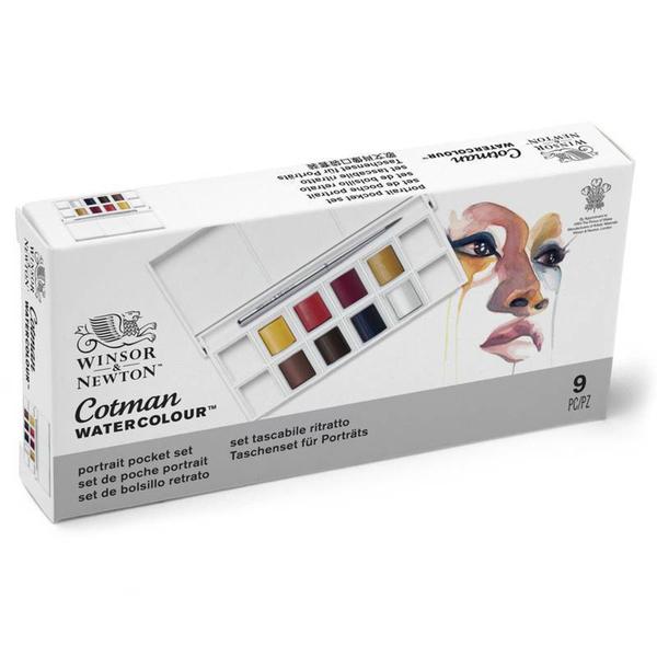 Imagem de Estojo Aquarela Pastilha Winsor & Newton Cotman 8 Cores Portrait