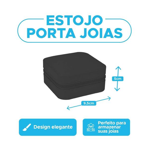 Imagem de Estojo Caixinha Porta Joias Bijuterias Pequeno Compacto Amgd