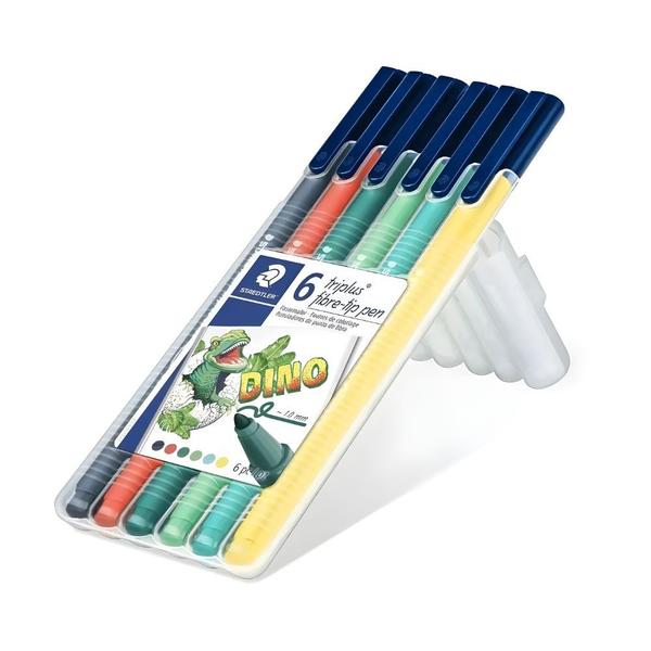 Imagem de Estojo Caneta Staedtler Triplus 1.0Mm Dino 6 Cores