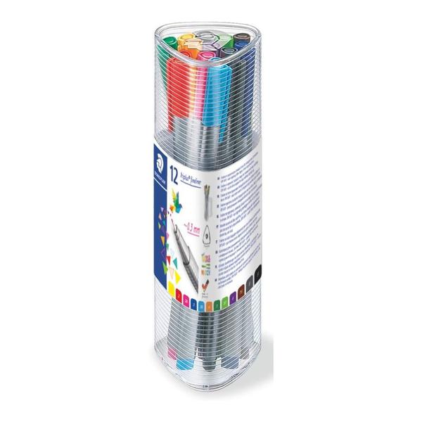 Imagem de Estojo Caneta Staedtler Triplus Fineliner Tubo 12 Cores