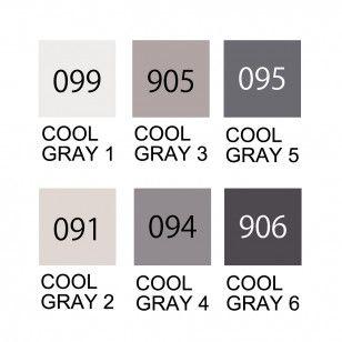 Imagem de Estojo Caneta Zig Real Brush 06 Cores "Cool Gray"