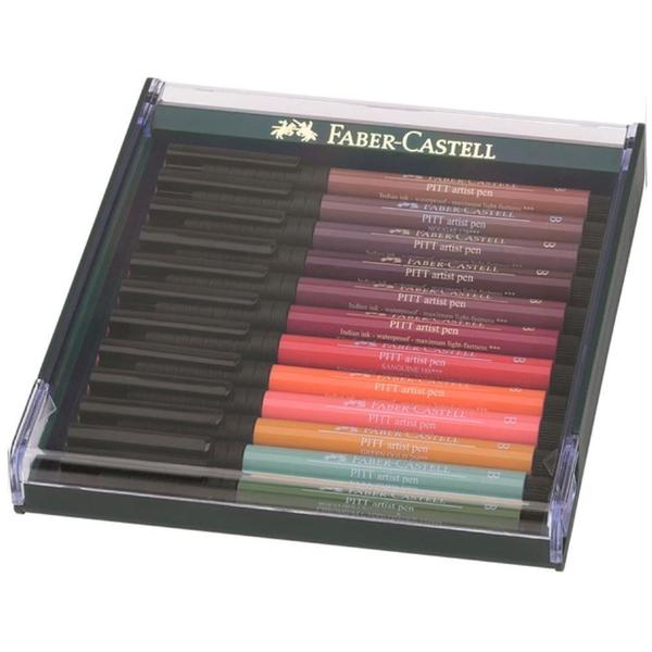 Imagem de Estojo Canetas Pitt Artist Pen Faber Castell - 12 Tons de Outono Ponta Pincel B  - Ref:267422