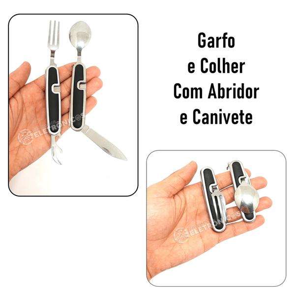 Imagem de Estojo Cantil 2 Copos Shot Canivete Abridor Aço Inox DY8841