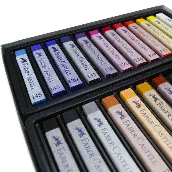 Imagem de Estojo Cartão de Giz Pastel Seco Longo CStudio Faber Castell com 24 cores - Ref 128324