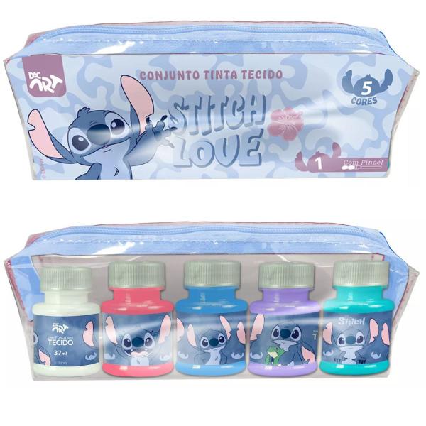 Imagem de Estojo com tinta tecido stitch love 5 cores 37ml  4994 - dac