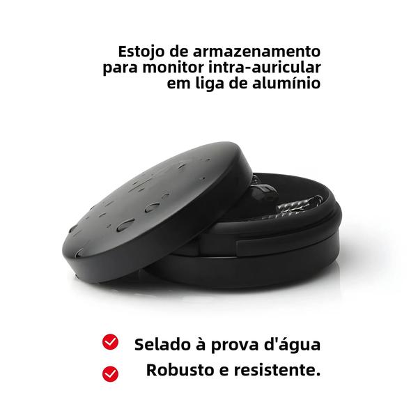 Imagem de Estojo De Armazenamento De Fone De Ouvido Intra-auricular De Liga De Alumínio De Metal Portátil À