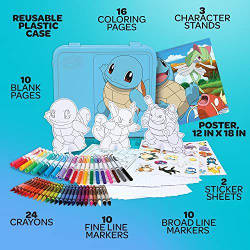 Imagem de Estojo de Arte para Colorir Squirtle Pokémon Crayola, 71+ peças, Cor
