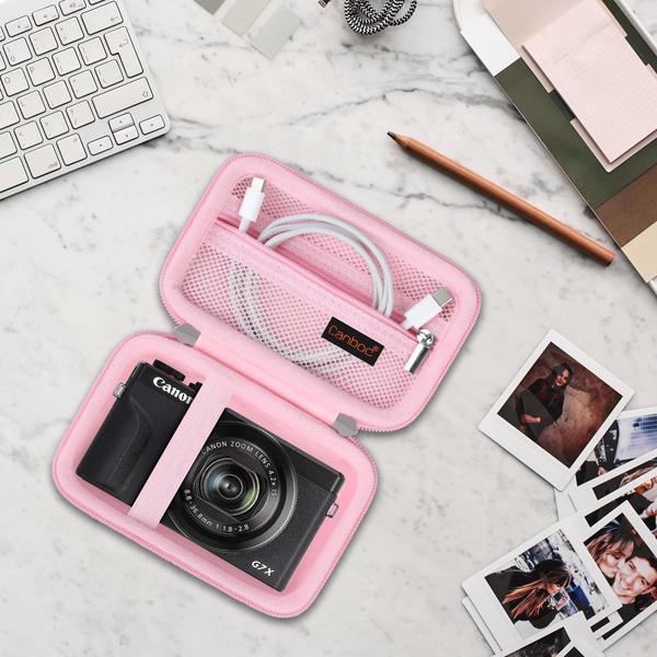 Estojo de câmera Canboc para Canon PowerShot G7 X Mark II/III rosa