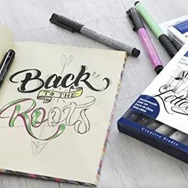 Imagem de Estojo de Canetas Pitt Artist Faber-Castell Hand Lettering Set Tons de Verde 6 Unidades  267117