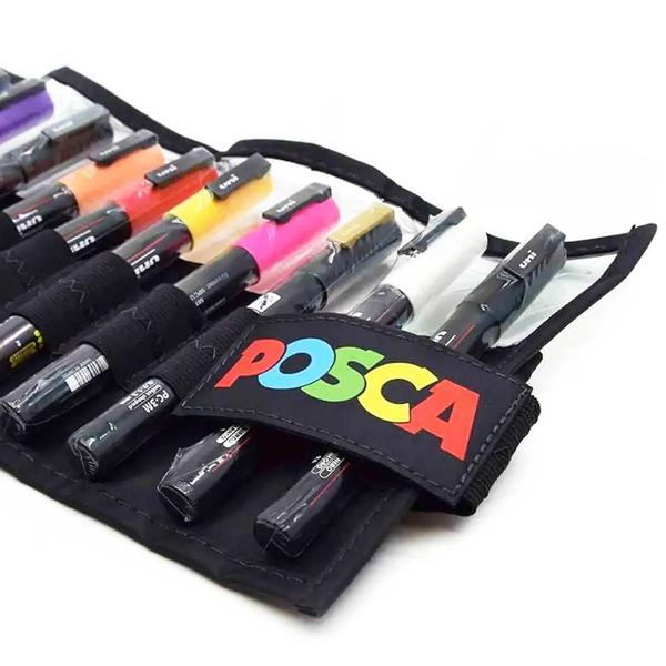 Estojo de Canetas Rollerset Posca PC-5M 12 Cores - UNIBALL Imagem de Estojo de Canetas Rollerset Posca PC-5M 12 Cores