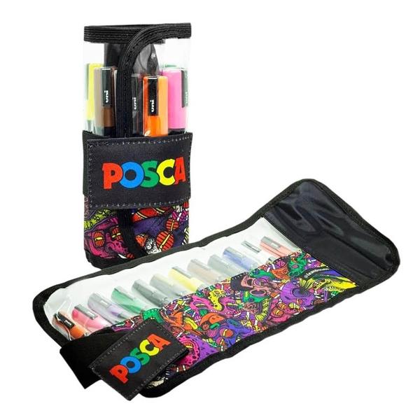 Estojo de Canetas Rollerset Posca PC-5M 12 Cores - UNIBALL Imagem de Estojo de Canetas Rollerset Posca PC-5M 12 Cores