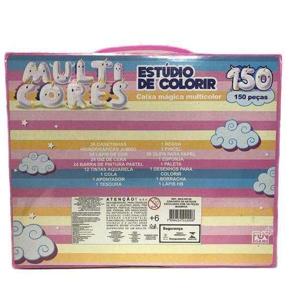 Imagem de Estojo De Colorir 150 Peças Presente Didático Desenho HR150 - Fun Game