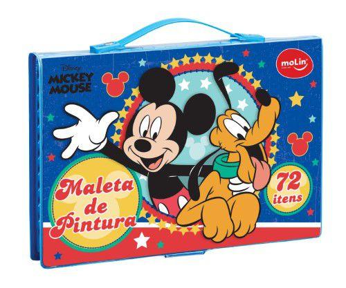 Imagem de Estojo De Desenho - Maleta de Pintura Canetinhas Mickey Disney Com 72 Itens da Molin Ref 22236
