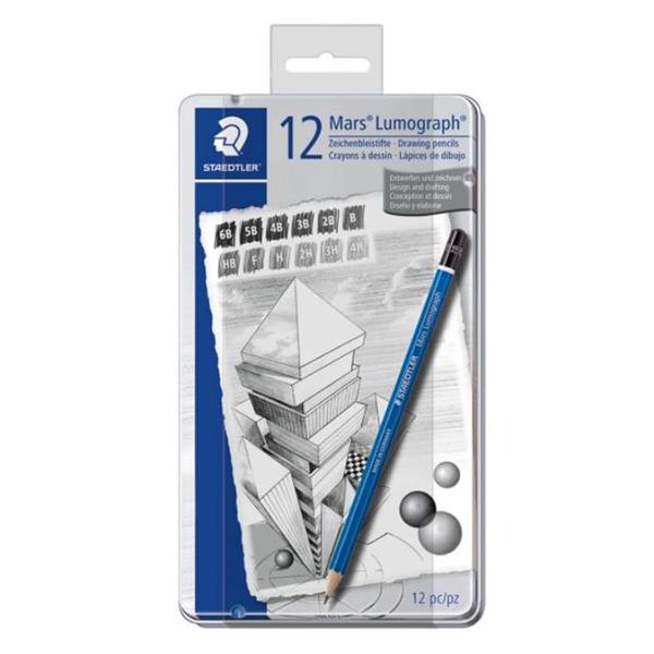 Imagem de Estojo de Lápis Grafite Staedtler Mars Lumograph 12 Pçs