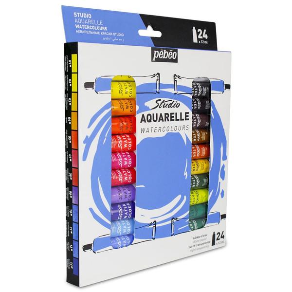 Imagem de Estojo de Tinta Aquarela Pebeo Tubo com 12 ml Studio Aquarelle com 24 Cores  668920