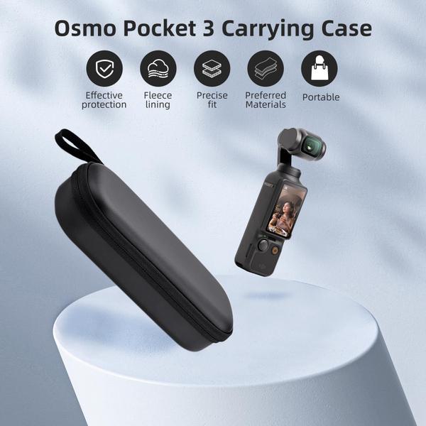 Imagem de Estojo de transporte REYGEAK para DJI Osmo Pocket 3, couro PU preto