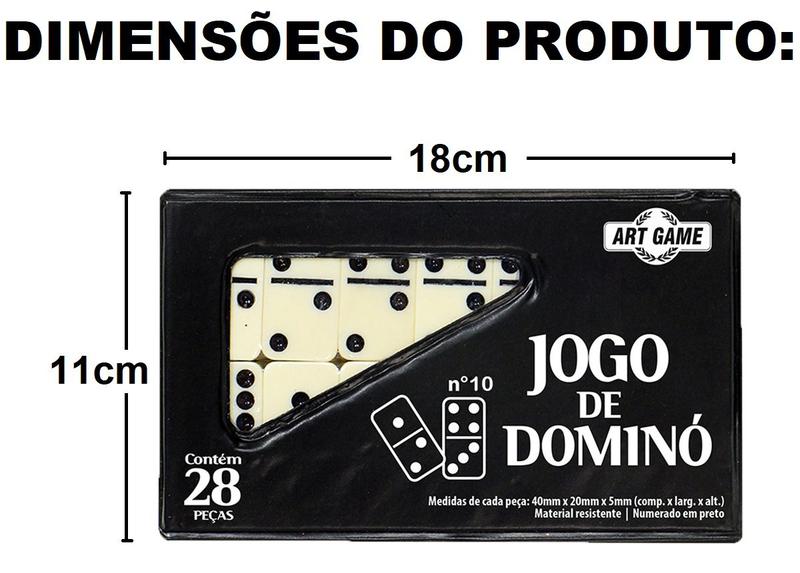 Estojo Dominó Profissional 10mm Grande 28 Peças Artbrink Imagem de Estojo Dominó Profissional 10mm Grande 28 Peças Artbrink