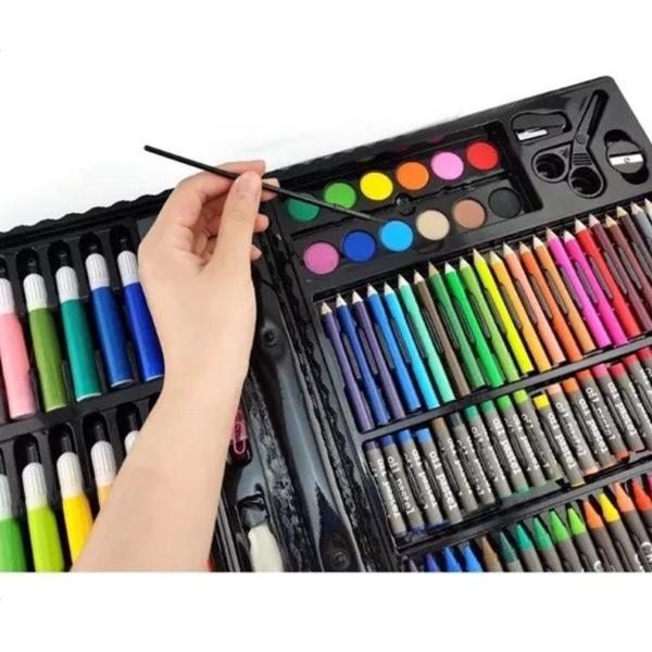 Imagem de Estojo Escolar Maleta 150 Pçs Para Pintura Desenho Infantil