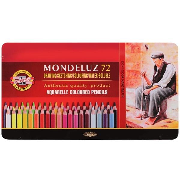 Imagem de Estojo Lápis Aquarelável Mondeluz Koh I Noor 72 Cores 3727