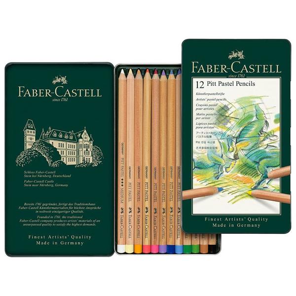 Imagem de Estojo Lápis Faber Castell Mina Pastel Seco Pitt 12 Cores