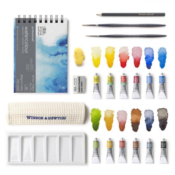 Imagem de Estojo Madeira Aquarela Winsor & Newton Aquarela Profissional 20 Peças