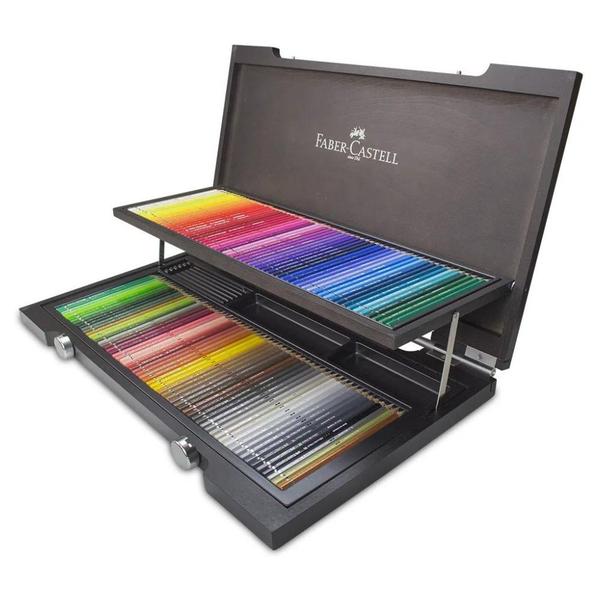 Imagem de Estojo Madeira Faber Castell Lápis Aquarelável 120 Cores