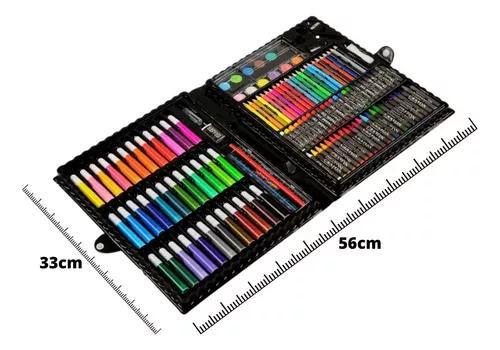 Imagem de Estojo Maleta Escola Pintura 150 Peça Canetinha Giz Aquarela