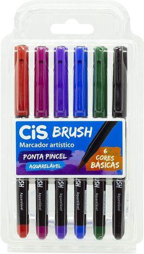 Imagem de Estojo Marcador Artístico Cis Brush 6 Cores Básicas