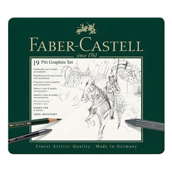 Imagem de Estojo Metal Pitt Faber Castell para Desenho 19 Peças