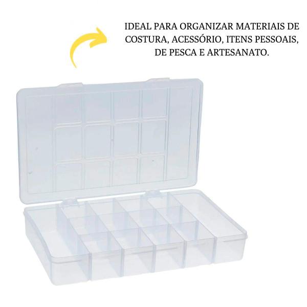 Imagem de Estojo Organizador M Com Divisorias Pesca Parafusos Micanga