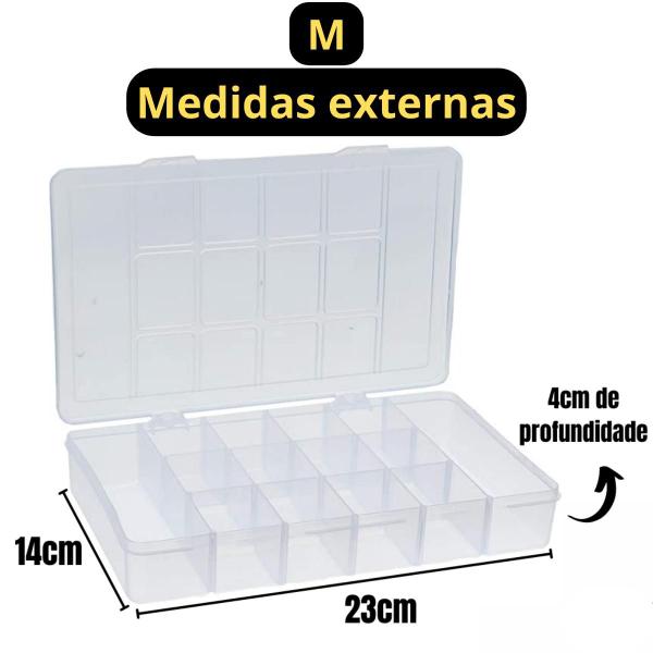 Imagem de Estojo Organizador M Com Divisorias Pesca Parafusos Micanga