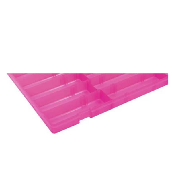 Imagem de Estojo Organizador Multiuso Para Acessórios Rochel Box 50 XB79 Transparente Rosa 35x22x5,5cm