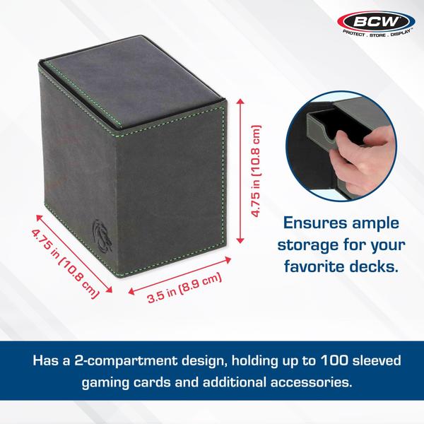 Imagem de Estojo para baralho de cartas BCW Deck Vault LX 100 cinza com 100 cartas com capa