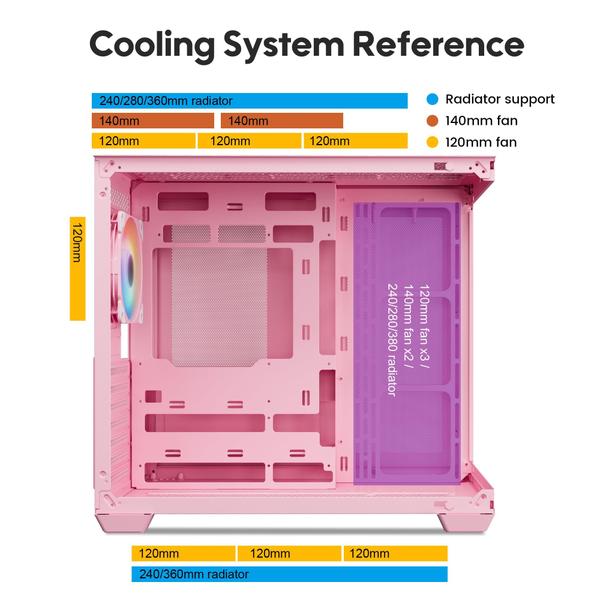 Imagem de Estojo para PC Vetroo AL900 ATX com vidro temperado de visão total de 270